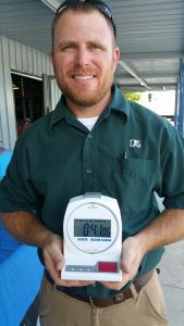 Denver Deeson, of D&S Electrical Technologies, is pictured with his winning time for the Ideal Nationals competition hosted at the CED Clearwater / Largo Open House on 10/13/2016.